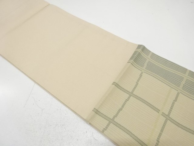  格子模様織り出し　袋帯